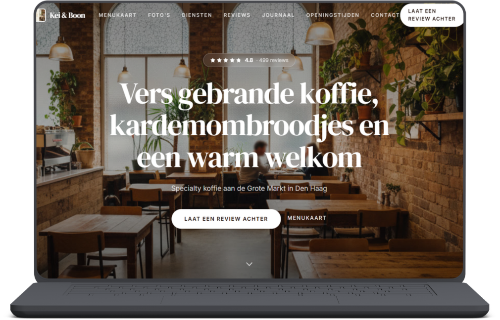Demowebsite van Kei & Boon op een laptop